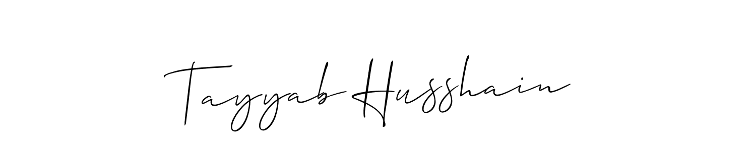 Also You can easily find your signature by using the search form. We will create Tayyab Husshain name handwritten signature images for you free of cost using Allison_Script sign style. Tayyab Husshain signature style 2 images and pictures png