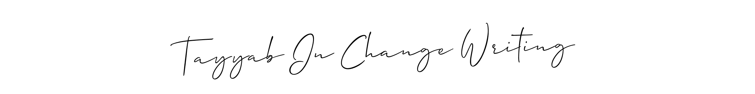 if you are searching for the best signature style for your name Tayyab In Change Writing. so please give up your signature search. here we have designed multiple signature styles  using Allison_Script. Tayyab In Change Writing signature style 2 images and pictures png