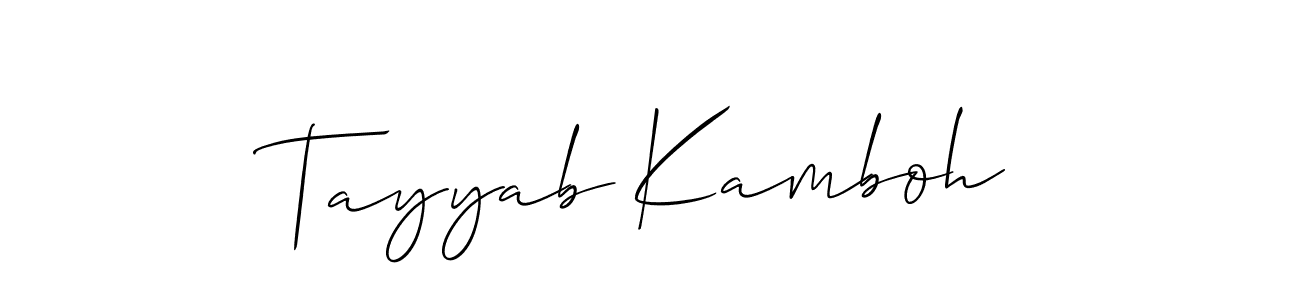 Design your own signature with our free online signature maker. With this signature software, you can create a handwritten (Allison_Script) signature for name Tayyab Kamboh. Tayyab Kamboh signature style 2 images and pictures png