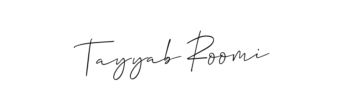 if you are searching for the best signature style for your name Tayyab Roomi. so please give up your signature search. here we have designed multiple signature styles  using Allison_Script. Tayyab Roomi signature style 2 images and pictures png