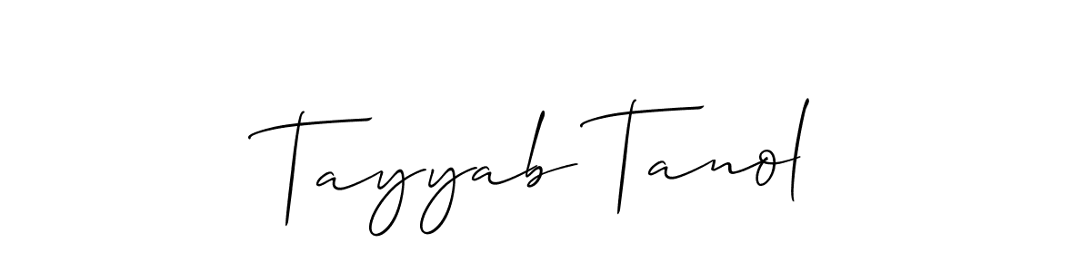 How to Draw Tayyab Tanol signature style? Allison_Script is a latest design signature styles for name Tayyab Tanol. Tayyab Tanol signature style 2 images and pictures png
