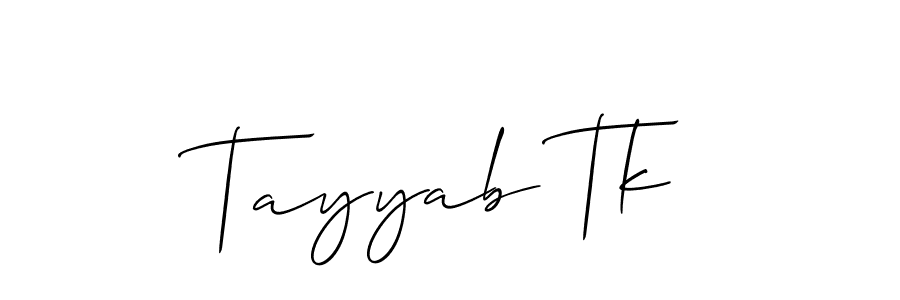 Also we have Tayyab Tk name is the best signature style. Create professional handwritten signature collection using Allison_Script autograph style. Tayyab Tk signature style 2 images and pictures png