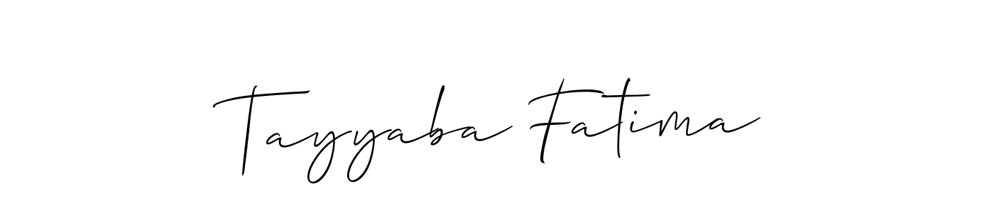 How to Draw Tayyaba Fatima signature style? Allison_Script is a latest design signature styles for name Tayyaba Fatima. Tayyaba Fatima signature style 2 images and pictures png