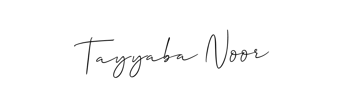 You should practise on your own different ways (Allison_Script) to write your name (Tayyaba Noor) in signature. don't let someone else do it for you. Tayyaba Noor signature style 2 images and pictures png