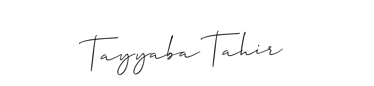 The best way (Allison_Script) to make a short signature is to pick only two or three words in your name. The name Tayyaba Tahir include a total of six letters. For converting this name. Tayyaba Tahir signature style 2 images and pictures png