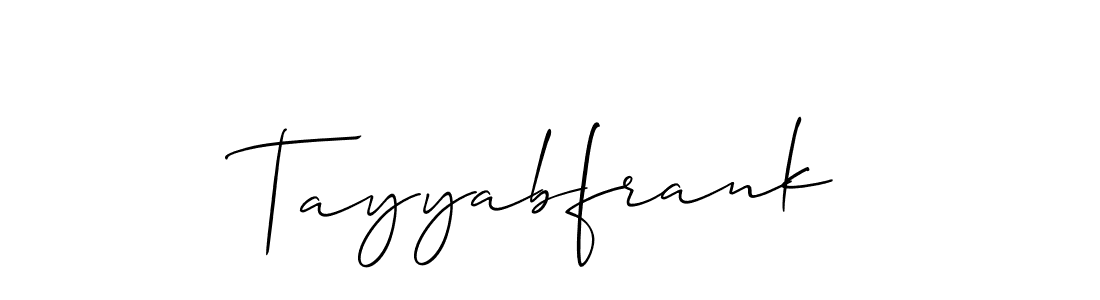 Use a signature maker to create a handwritten signature online. With this signature software, you can design (Allison_Script) your own signature for name Tayyabfrank. Tayyabfrank signature style 2 images and pictures png