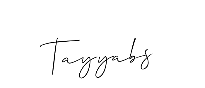 Create a beautiful signature design for name Tayyabs. With this signature (Allison_Script) fonts, you can make a handwritten signature for free. Tayyabs signature style 2 images and pictures png