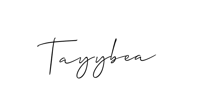 Allison_Script is a professional signature style that is perfect for those who want to add a touch of class to their signature. It is also a great choice for those who want to make their signature more unique. Get Tayybea name to fancy signature for free. Tayybea signature style 2 images and pictures png