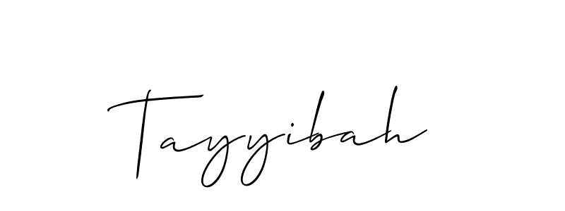 You should practise on your own different ways (Allison_Script) to write your name (Tayyibah) in signature. don't let someone else do it for you. Tayyibah signature style 2 images and pictures png