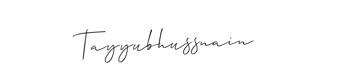 Also You can easily find your signature by using the search form. We will create Tayyubhussnain name handwritten signature images for you free of cost using Allison_Script sign style. Tayyubhussnain signature style 2 images and pictures png