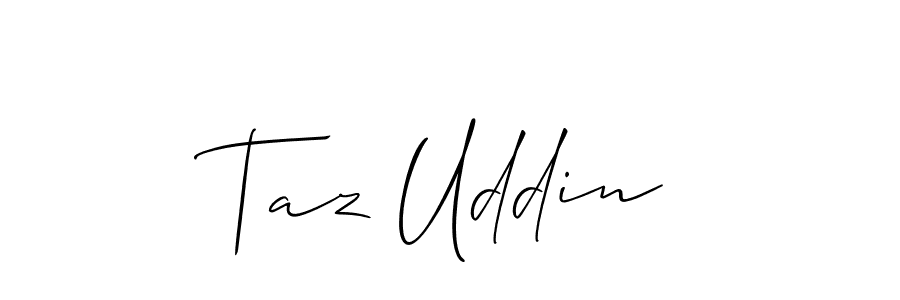 The best way (Allison_Script) to make a short signature is to pick only two or three words in your name. The name Taz Uddin include a total of six letters. For converting this name. Taz Uddin signature style 2 images and pictures png