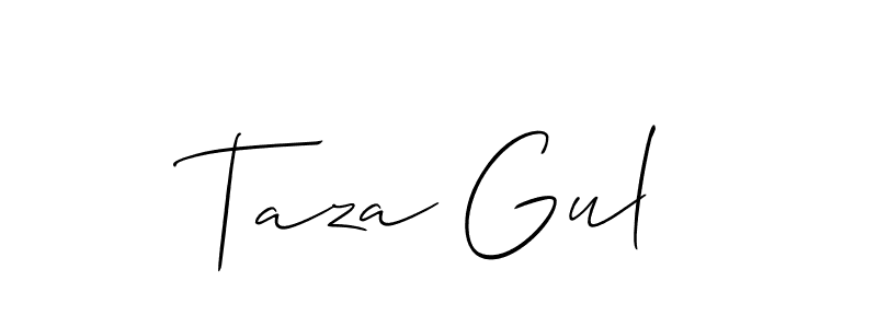 It looks lik you need a new signature style for name Taza Gul. Design unique handwritten (Allison_Script) signature with our free signature maker in just a few clicks. Taza Gul signature style 2 images and pictures png