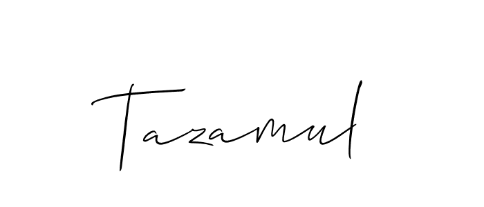 Allison_Script is a professional signature style that is perfect for those who want to add a touch of class to their signature. It is also a great choice for those who want to make their signature more unique. Get Tazamul name to fancy signature for free. Tazamul signature style 2 images and pictures png