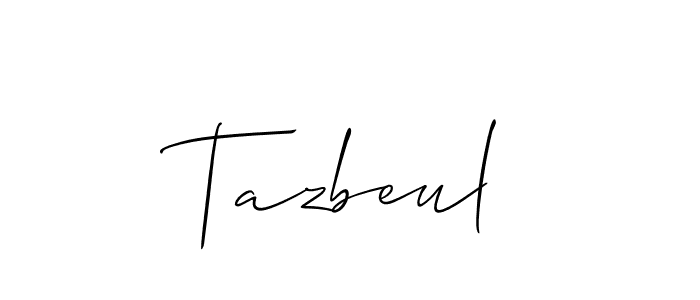 Allison_Script is a professional signature style that is perfect for those who want to add a touch of class to their signature. It is also a great choice for those who want to make their signature more unique. Get Tazbeul name to fancy signature for free. Tazbeul signature style 2 images and pictures png