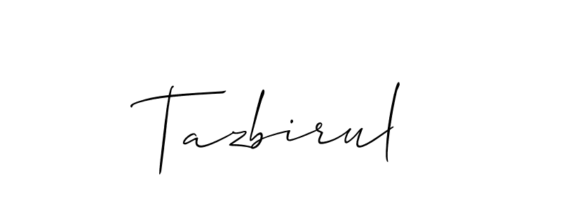 Design your own signature with our free online signature maker. With this signature software, you can create a handwritten (Allison_Script) signature for name Tazbirul. Tazbirul signature style 2 images and pictures png