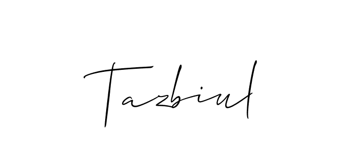 Design your own signature with our free online signature maker. With this signature software, you can create a handwritten (Allison_Script) signature for name Tazbiul. Tazbiul signature style 2 images and pictures png
