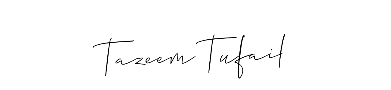 Design your own signature with our free online signature maker. With this signature software, you can create a handwritten (Allison_Script) signature for name Tazeem Tufail. Tazeem Tufail signature style 2 images and pictures png