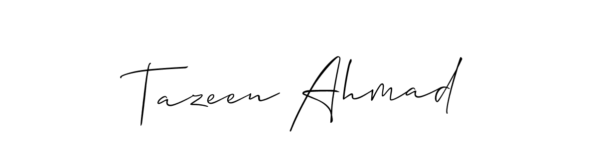 The best way (Allison_Script) to make a short signature is to pick only two or three words in your name. The name Tazeen Ahmad include a total of six letters. For converting this name. Tazeen Ahmad signature style 2 images and pictures png