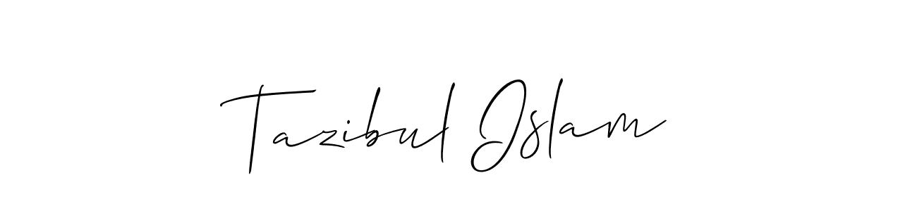 Use a signature maker to create a handwritten signature online. With this signature software, you can design (Allison_Script) your own signature for name Tazibul Islam. Tazibul Islam signature style 2 images and pictures png