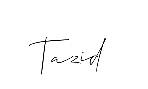 Similarly Allison_Script is the best handwritten signature design. Signature creator online .You can use it as an online autograph creator for name Tazid. Tazid signature style 2 images and pictures png