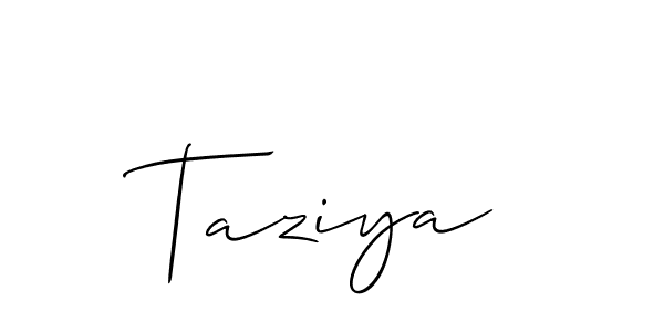 Use a signature maker to create a handwritten signature online. With this signature software, you can design (Allison_Script) your own signature for name Taziya. Taziya signature style 2 images and pictures png