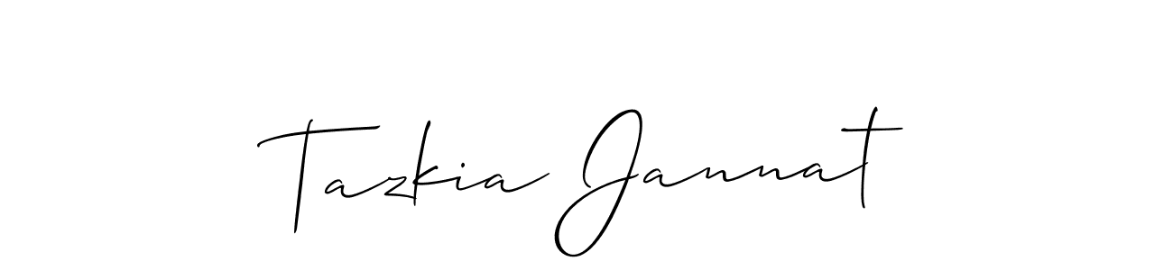 You should practise on your own different ways (Allison_Script) to write your name (Tazkia Jannat) in signature. don't let someone else do it for you. Tazkia Jannat signature style 2 images and pictures png