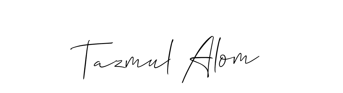 Create a beautiful signature design for name Tazmul Alom. With this signature (Allison_Script) fonts, you can make a handwritten signature for free. Tazmul Alom signature style 2 images and pictures png