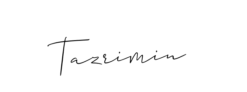 How to make Tazrimin name signature. Use Allison_Script style for creating short signs online. This is the latest handwritten sign. Tazrimin signature style 2 images and pictures png