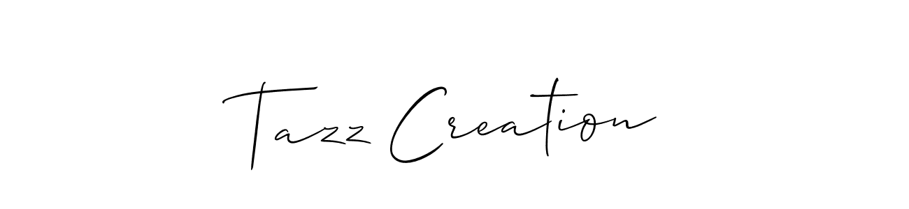 The best way (Allison_Script) to make a short signature is to pick only two or three words in your name. The name Tazz Creation include a total of six letters. For converting this name. Tazz Creation signature style 2 images and pictures png