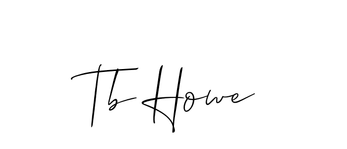 Make a beautiful signature design for name Tb Howe. With this signature (Allison_Script) style, you can create a handwritten signature for free. Tb Howe signature style 2 images and pictures png