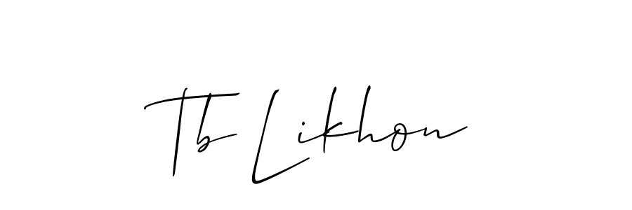Tb Likhon stylish signature style. Best Handwritten Sign (Allison_Script) for my name. Handwritten Signature Collection Ideas for my name Tb Likhon. Tb Likhon signature style 2 images and pictures png