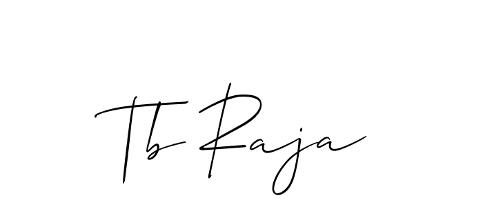 Design your own signature with our free online signature maker. With this signature software, you can create a handwritten (Allison_Script) signature for name Tb Raja. Tb Raja signature style 2 images and pictures png
