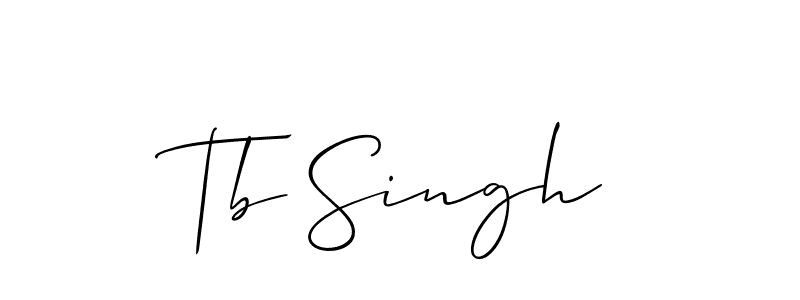 How to make Tb Singh signature? Allison_Script is a professional autograph style. Create handwritten signature for Tb Singh name. Tb Singh signature style 2 images and pictures png