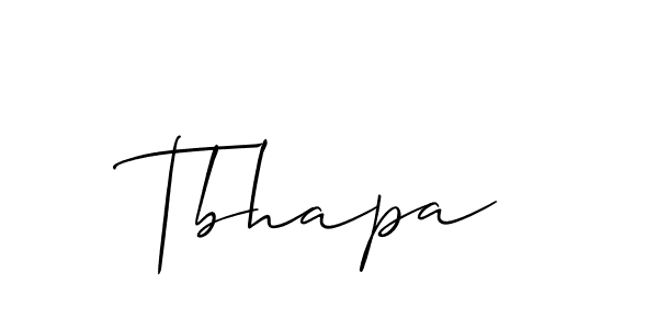 Create a beautiful signature design for name Tbhapa. With this signature (Allison_Script) fonts, you can make a handwritten signature for free. Tbhapa signature style 2 images and pictures png