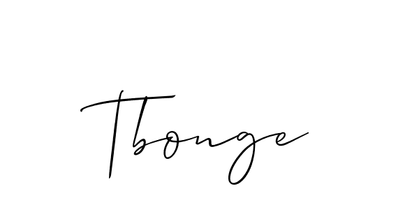 The best way (Allison_Script) to make a short signature is to pick only two or three words in your name. The name Tbonge include a total of six letters. For converting this name. Tbonge signature style 2 images and pictures png