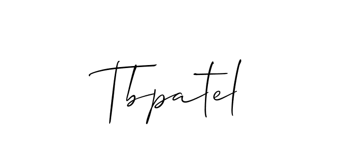 Make a beautiful signature design for name Tbpatel. With this signature (Allison_Script) style, you can create a handwritten signature for free. Tbpatel signature style 2 images and pictures png