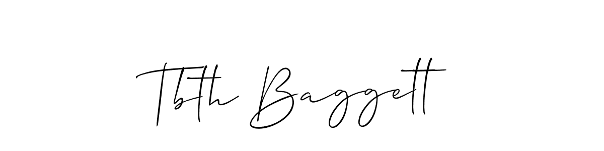 Create a beautiful signature design for name Tbth Baggett. With this signature (Allison_Script) fonts, you can make a handwritten signature for free. Tbth Baggett signature style 2 images and pictures png