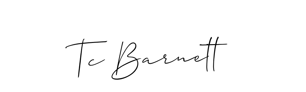 How to make Tc Barnett signature? Allison_Script is a professional autograph style. Create handwritten signature for Tc Barnett name. Tc Barnett signature style 2 images and pictures png