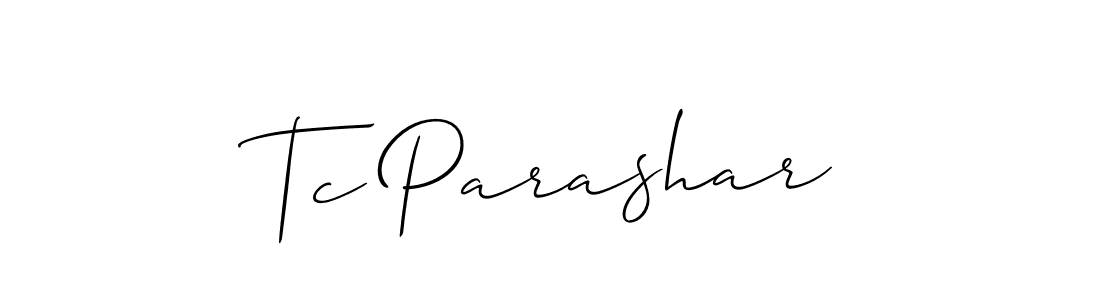 if you are searching for the best signature style for your name Tc Parashar. so please give up your signature search. here we have designed multiple signature styles  using Allison_Script. Tc Parashar signature style 2 images and pictures png
