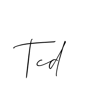 How to make Tcd name signature. Use Allison_Script style for creating short signs online. This is the latest handwritten sign. Tcd signature style 2 images and pictures png