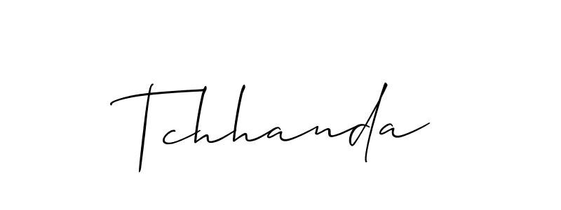 The best way (Allison_Script) to make a short signature is to pick only two or three words in your name. The name Tchhanda include a total of six letters. For converting this name. Tchhanda signature style 2 images and pictures png