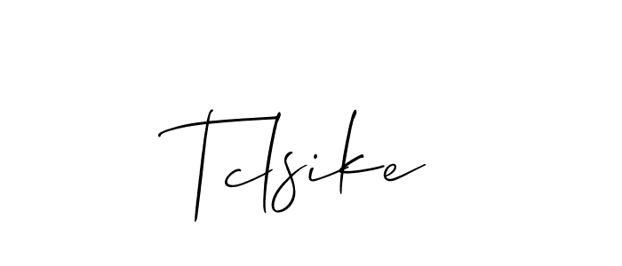 Allison_Script is a professional signature style that is perfect for those who want to add a touch of class to their signature. It is also a great choice for those who want to make their signature more unique. Get Tclsike name to fancy signature for free. Tclsike signature style 2 images and pictures png