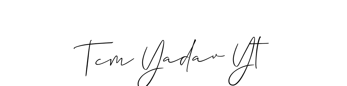 It looks lik you need a new signature style for name Tcm Yadav Yt. Design unique handwritten (Allison_Script) signature with our free signature maker in just a few clicks. Tcm Yadav Yt signature style 2 images and pictures png