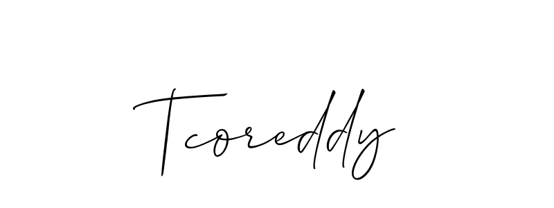 Best and Professional Signature Style for Tcoreddy. Allison_Script Best Signature Style Collection. Tcoreddy signature style 2 images and pictures png