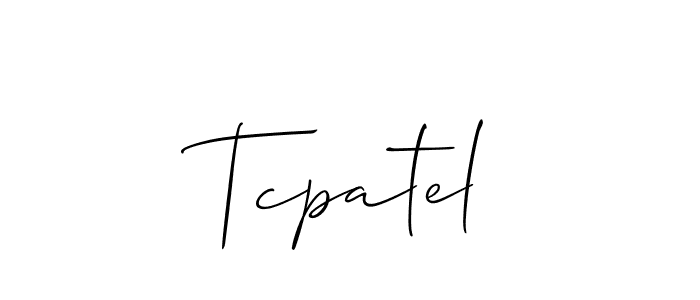 Also we have Tcpatel name is the best signature style. Create professional handwritten signature collection using Allison_Script autograph style. Tcpatel signature style 2 images and pictures png