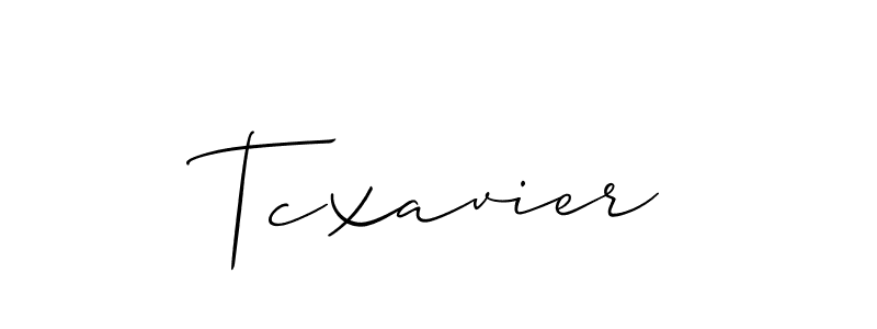 Design your own signature with our free online signature maker. With this signature software, you can create a handwritten (Allison_Script) signature for name Tcxavier. Tcxavier signature style 2 images and pictures png