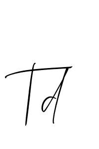 Make a beautiful signature design for name Td. Use this online signature maker to create a handwritten signature for free. Td signature style 2 images and pictures png