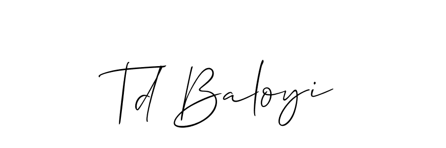 You can use this online signature creator to create a handwritten signature for the name Td Baloyi. This is the best online autograph maker. Td Baloyi signature style 2 images and pictures png