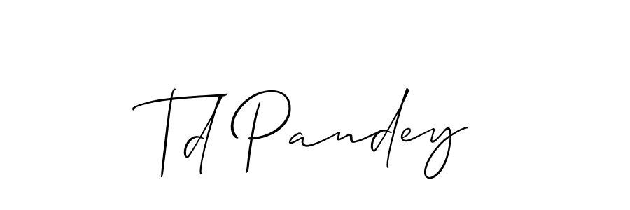 Make a beautiful signature design for name Td Pandey. With this signature (Allison_Script) style, you can create a handwritten signature for free. Td Pandey signature style 2 images and pictures png