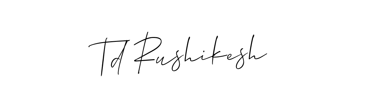 Make a beautiful signature design for name Td Rushikesh. Use this online signature maker to create a handwritten signature for free. Td Rushikesh signature style 2 images and pictures png